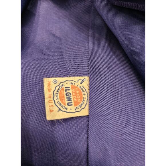 1950s Merino Wool Cape Long Blue Coat Attached Scarf Museum Quality OS Vintage‎ - Picture 11 of 12